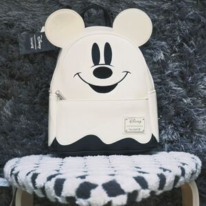 Loungefly Disney Mickey Mouse Ghost Halloween Glow Backpack NWT